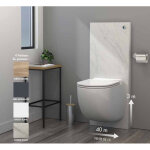 Cuvette suspendue avec broyeur intgr marbre blanc - watermatic w40 silence