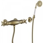 Douche thermostatique douchette  main anticalcaire avec support orientable. flexible double agrafage ...