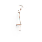 Ensemble colonne de douche mitigeur mural or rose mat 24k - tres 28119701opm