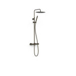 Ensemble de robinet thermostatique mural  2 voies pour douche noir bronze - tres 19039302kmb