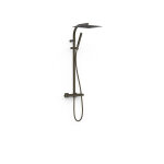 Ensemble de robinet thermostatique mural  2 voies pour douche noir bronze - tres 19039305kmb