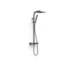 Ensemble de robinet thermostatique mural  2 voies pour douche noir mat - tres 19039306nm