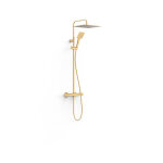 Ensemble de robinet thermostatique mural  2 voies pour douche or mat 24k - tres 19038702om