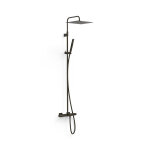 Ensemble de robinet thermostatique mural  3 voies pour baignoire et douche noir bronze - tres 19031205kmb ...