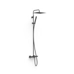 Ensemble de robinet thermostatique mural  3 voies pour baignoire et douche noir mat - tres 19031215nm ...