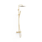 Ensemble de robinet thermostatique mural  3 voies pour baignoire et douche or mat 24k - tres 19031205om ...