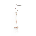 Ensemble de robinet thermostatique mural  3 voies pour baignoire et douche or rose mat 24k - tres 19031202opm ...