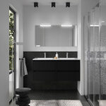 Ensemble salle de bains noja 120 4 tiroirs black satin - salgar 106171