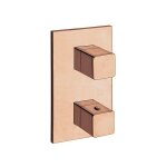 Facade externe quadri laiton thermostatique 2 sorties or rose bross robinetterie quadri - cristina ondyna ...