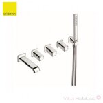 Faade mlangeur encastr 5 trous pour bain / douche italy chrom + douchette - cristina ondyna it16551 ...