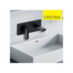 Faade mitigeur lavabo encastr avec bec de 185 mm noir mat - cristina ondyna fl25613