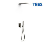 Kit de douche encastr rapid - box noir mtallis - tres 21128005km
