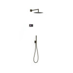 Kit douche robinet thermostatique lectronique encastr  2 voies shower technology noir bronze - tres ...