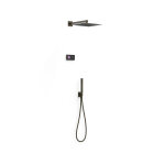 Kit douche robinet thermostatique lectronique encastr  2 voies shower technology noir bronze - tres ...
