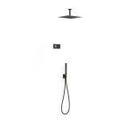 Kit douche robinet thermostatique lectronique encastr  2 voies shower technology noir bronze - tres ...