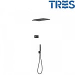 Kit de douche thermostatique lectronique et encastr shower technology noir mat - tres 09288308nm