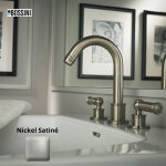 Kit robinet mlangeur avec bec orientable et bonde liberty line nickel satin - bossini z001302094