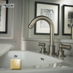 Kit robinet mlangeur avec bec orientable et bonde liberty line or - bossini z001302021