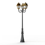 Lampadaire avenue 2 n11 led opale laiton vernis teint 070 - pradier 102130070