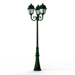 Lampadaire avenue 2 n11 led opale vert anglais 019 - pradier 102130019