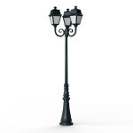 Lampadaire avenue 2 n11 led opale vert de gris 008 - pradier 102130008