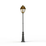 Lampadaire avenue 2 n9 led opale laiton vernis teint 070 - pradier 102127070