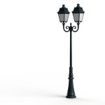 Lampadaire avenue 3 n8 led warm patine vert de gris 008 diffuseur opale - pradier 103135008