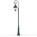 Lampadaire avenue 3 n9 led warm patine vert de gris 008 diffuseur clair - pradier 103238008