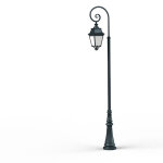 Lampadaire avenue 3 n9 led warm patine vert de gris 008 diffuseur opale - pradier 103240008