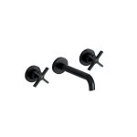 Lavabo cross road 3 trous + vidage sans mecanisme blackmat robinetterie cross road - cristina ondyna ...