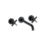 Lavabo cross road 3 trous + vidage sans mecanisme chrome noir brosse robinetterie cross road - cristina ...