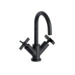 Lavabo cross road melangeur monotrou + vidage chrome noir brosse robinetterie cross road - cristina ondyna ...