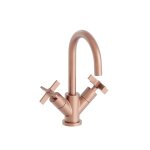 Lavabo cross road melangeur monotrou + vidage or rose brosse robinetterie cross road - cristina ondyna ...