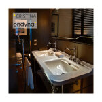 Lavabo double 3 trous a suspendre ou sur pieds en cramique blanche waldorf - cristina ondyna wd15155 ...