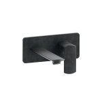 Lavabo mural profilo avec plaque droit bec 22. 5 chrome noir brosse robinetterie profilo - cristina ondyna ...