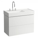 Lavabo mural ou  poser sur meuble, tablette  droite, avec coulement cach - laufen h8103384001121