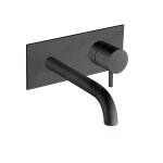 Lavabo mural triverde avec plaque bec 250 mm black mat robinetterie triverde - cristina ondyna tv25413 ...