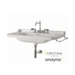 Lavabo  suspendre ou sur pieds 3 trous en cramique blanche waldorf - cristina ondyna wd10155