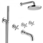 Mlangeur bain douche encastr 3 sorties chrome executive - cristina ondyna ev11351