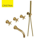 Mlangeur bain douche encastr or bross cross road - cristina ondyna cr11196p