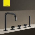 Melangeur bain douche sur gorge black mat rota - cristina ondyna rt12113