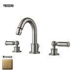 Mlangeur de bidet 3 trous avec bec mobile et vidage liberty line nickel satin - bossini z001402094