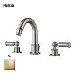 Mlangeur de bidet 3 trous avec bec mobile et vidage liberty line or - bossini z001402021