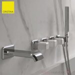 Mlangeur encastr 5 trous pour bain / douche italy chrom et poigne calacatta brillant - cristina ondyna ...