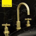 Mlangeur lavabo 3 trous or bross cross road - cristina ondyna cr20596p