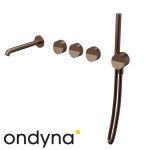 Mlangeur mural bain douche 5 trous or rose bross piega - cristina ondyna pa16534i