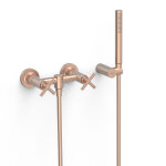 Mlangeur mural douche douchette  main anticalcaire en laiton or rose mat 24k - tres 28316301opm