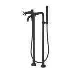 Mlangeur sur pied pour baignoire et doucheavec 2 colonnes verticales noir mat - tres 28319401nm