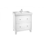 Meuble 2 tiroirs et lavabo blanc unik carmen - roca a851369415