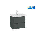 Meuble 2 tiroirs et lavabo vert mat unik ona - roca a851684513